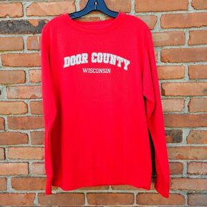 Y2K MV Sport Door County Wisconsin Red Crewneck Sweatshirt| S-M Fit